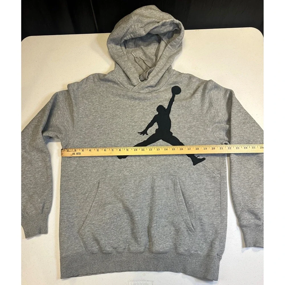 Jordan Jumpman Pullover Hoodie Mens Medium Heather Grey Black 437218-063